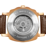 Aquacy Bronze CuSn8 Series Automatic Men's 200m Watch 44mm Black/Gray Dial Brown Strap