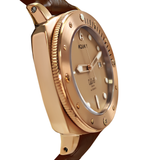 Aquacy Bronze CuSn8 Series Automatic Men's 200m Watch 44mm Bronze Dial Brown Strap