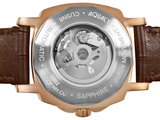 Aquacy Bronze CuSn8 Series Automatic Men's 200m Watch 44mm Bronze Dial Brown Strap