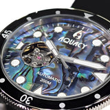 Aquacy Automatic Abalone Watch Dial Close Up