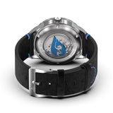 Aquacy Automatic Blue Mother of Pearl Dial Watch Caseback and Leather Strap