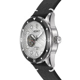 Aquacy Automatic White Mother of Pearl Dial Watch Side View Crown