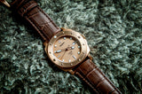Aquacy Bronze CuSn8 Series Automatic Men's 200m Watch 44mm Bronze Dial Brown Strap