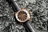Aquacy Bronze CuSn8 Series Automatic Men's 200m Watch 44mm Black/Brown Dial