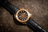 Aquacy Bronze CuSn8 Series Automatic Men's 200m Watch 44mm Black/Brown Dial