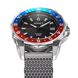 Aquacy Seiko Movement Watch Red And Blue Frontal View Picture