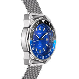 Aquacy Mesh Bracelet Watch Blue And Black Side View