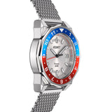 Aquacy Mesh Bracelet Watch Red Blue And Silver Side View