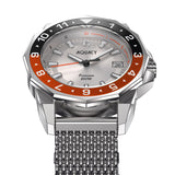 Aquacy Seiko Movement Watch Orange And Black Frontal View Picture