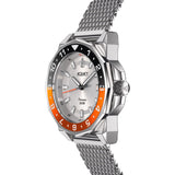 Aquacy Seiko Movement Watch Orange And Black Side View Crown