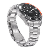 Aquacy Automatic Skeleton Watch Black And Orange Front Picture Slight Right Slant View