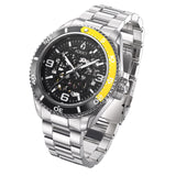Aquacy Automatic Skeleton Watch Black And Yellow Front Picture Slight Left Slant View