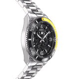 Aquacy Automatic Skeleton Watch Black And Yellow Side View