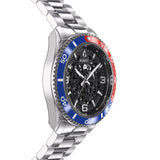 Aquacy Automatic Skeleton Watch Blue And Red Side View