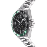 Aquacy Automatic Skeleton Watch Black And Green Side View Crown