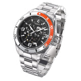 Aquacy Automatic Skeleton Watch Orange and Silver Front Picture Slight Left Slant View
