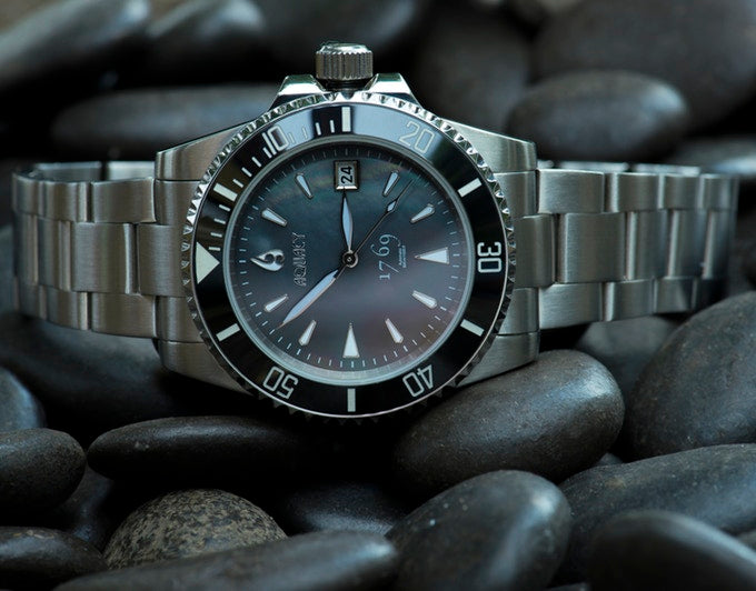 Aquacy Automatic Miyota 9015 Black Mother of Pearl