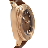 Aquacy Bronze CuSn8 Series Automatic Men's 200m Watch 44mm Black/Brown Dial Brown Strap