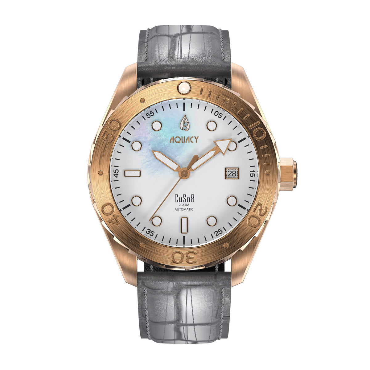 Buy Aquacy Bronze CuSn8 Mother Of Pearl Watch Men's Automatic with
