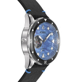 Aquacy Automatic Blue Mother of Pearl Dial Watch Side View