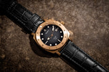 Aquacy Bronze CuSn8 Series Automatic Men's 200m Watch 44mm Black/Gray Dial