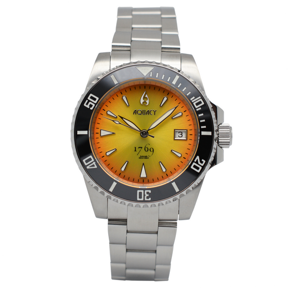 Aquacy 1769 Hei Matau Men's Automatic 300M Vintage Orange/Yellow Dive Watch Miyota 9015 1769.OY.B.S - main image