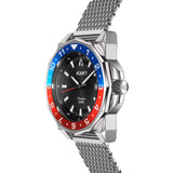 Aquacy Seiko Movement Watch Red And Blue Side View Crown