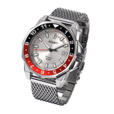 Aquacy Seiko Movement Watch Red And Black Front Picture Slight Left Slant View