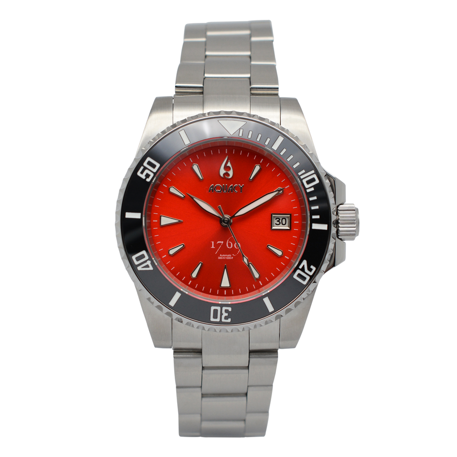 Aquacy Automatic Miyota 9015 1769.R.B.S Sunburst Red Dive Watches Aquacy Automatic Miyota 9015 1769.R.B.S Sunburst Red Dive Watches
