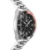 Aquacy Automatic Skeleton Watch Black And Orange Side View