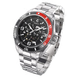 Aquacy Automatic Skeleton Watch Black And Red Front Picture Slight Left Slant View