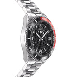 Aquacy Automatic Skeleton Watch Black And Red Side View