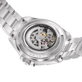 Aquacy Automatic Skeleton Watch Black And Silver Caseback