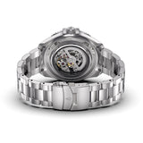Aquacy Automatic Skeleton Watch Black And Silver Caseback and Bracelet