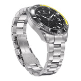 Aquacy Automatic Skeleton Watch Black And Yellow Front Picture Slight Right Slant View