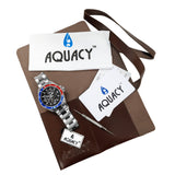 Aquacy Automatic Skeleton Watch Blue And Red With Packaging