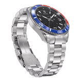 Aquacy Automatic Skeleton Watch Blue And Red Front Picture Slight Right Slant View