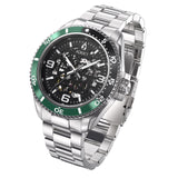 Aquacy Automatic Skeleton Watch Black And Green Front Picture Slight Left Slant View