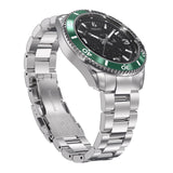 Aquacy Automatic Skeleton Watch Black And Green Front Picture Slight Right Slant View