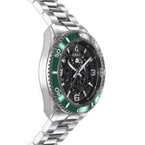 Aquacy Automatic Skeleton Watch Black And Green Side View