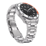 Aquacy Automatic Skeleton Watch Orange and Silver Front Picture Slight Right Slant View