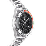 Aquacy Automatic Skeleton Watch Orange and Silver Side View