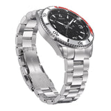 Aquacy Automatic Skeleton Watch Red And Silver Front Picture Slight Right Slant View