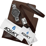 Aquacy Automatic Chronograph Watch Gun Metal Gray With Packaging