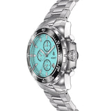 quacy Automatic Chronograph Watch Mint Side View Crown