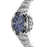 Aquacy Automatic Chronograph Watch Navy Blue Side View Crown