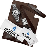 Aquacy Automatic Chronograph Watch White Panda With Packaging