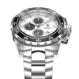 Aquacy Automatic Chronograph Watch White Panda Frontal View Picture